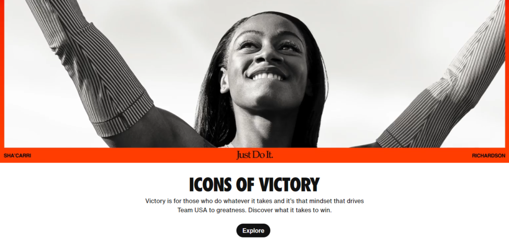 Nike uses a motivational and empowering tone, with content designed to inspire and energize their audience.